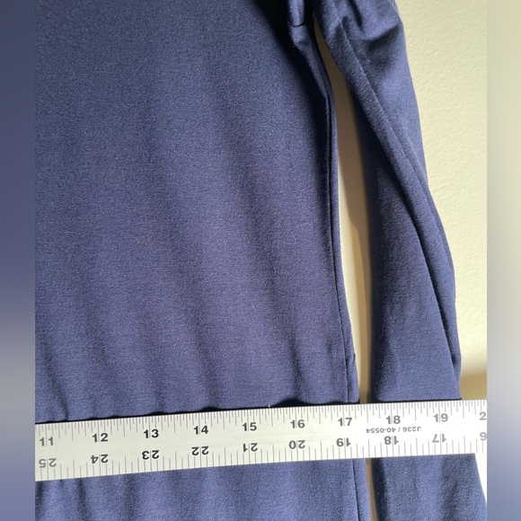 Eileen Fisher Viscose Blue V-Neck Pull Over Dress Sz XS Minimalist 3/4 Sleeves - Picture 9 of 9